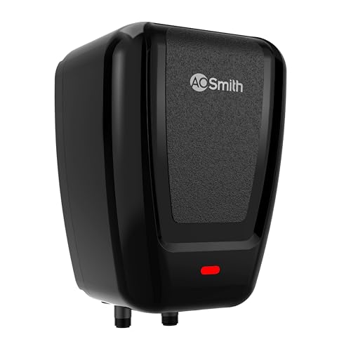 Image of AO Smith EWS Plus Black Instant Water Heater 3 Litre with 3kW Incoloy Heating Element | 2X Corrosion Resistant Blue Diamond Glass Tank | Instant Geyser for Kitchen & Bathroom | 5-Year Tank Warranty