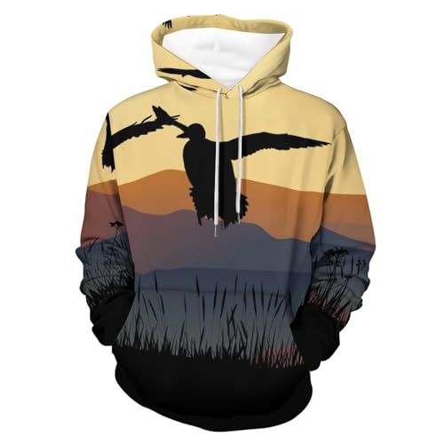 Sweat à capuche oies du coucher du soleil sweat-shirt pull manche longue