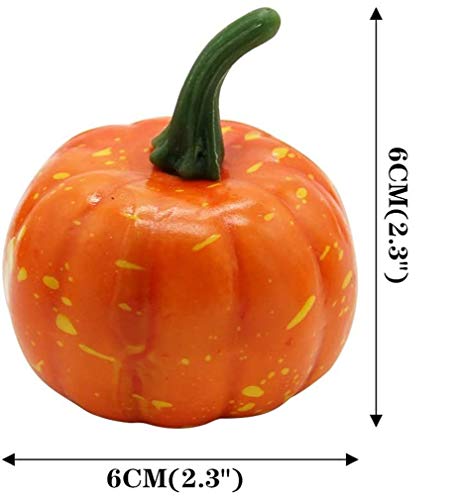 Ulalaza 16Pcs Artificial Pumpkins Lifelike Fake Pumpkins for Fall Harvest Halloween Thanksgiving Party Decorating