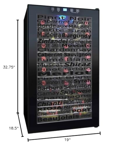 Image of Vinotemp Wine Varietal 34-Bottle Wine Cooler, Black