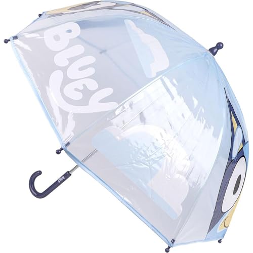 Bluey Regenschirm für Kinder mit buntem und fröhlichem Design – Windfester Kinderschirm mit sicherer Handöffnung und ergonomischem Griff