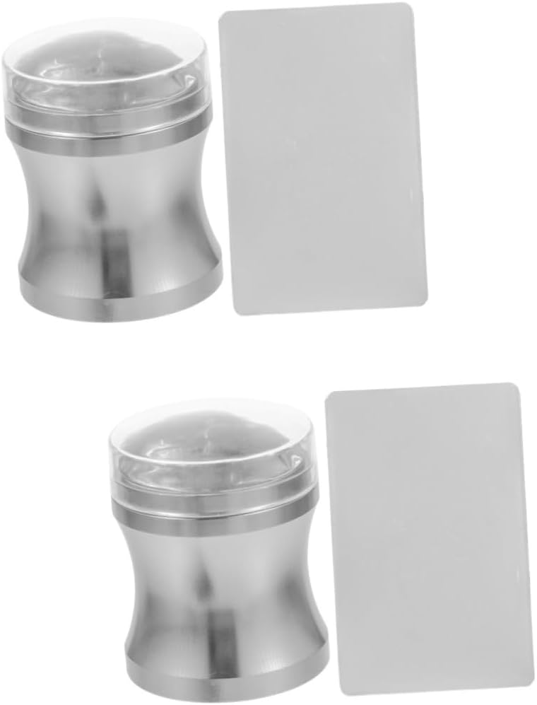 Beaupretty 2 Sets Silicone Nailart Stamp Scraper French Manicure Stamp Gel Kits French Tip Stamps Stamp Plates For Nail Art And Gel For You Aluminum Alloy Silver