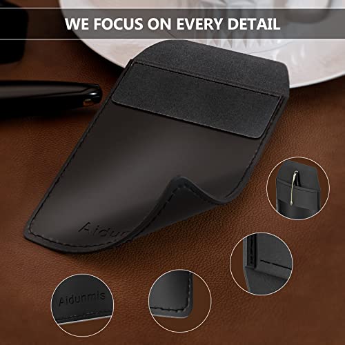 4 Pack Pocket Protector For Heavy Duty Shirts, Pu Leather Heavy Duty Pen Holder Pouch Holds Pens, Pointers, Cards Leather Pen Protect Holder For Lab Coats, Pocket Protectors For Pens And Pencils-Black #TOP5