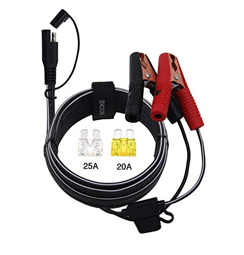 SCCKE 10FT 14AWG Battery Alligator Crocodile Clip to SAE Connector Extension Cable,12V SAE Quick Release Adapter to Alligator Clips Quick Disconnect Cable