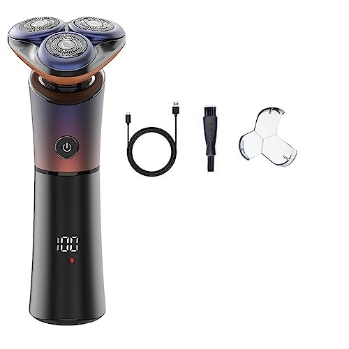 QWAXTRIW Razor eléctrica para Hombres, Varilla eléctrica para Hombres 3D Blade Flotante Tipo-C Recargable Razor Impermeable Pantalla Digital Digital Máquina de Barba (Color: Rojo)