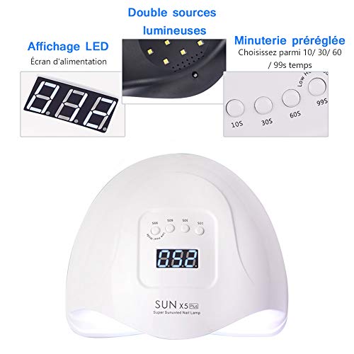 UV Lampe,UV Led Lampe Nägel - Mupack 80W UV Lampe für Gelnägel, Lampe UV Led mit LCD Bildschirm, 4 Timer 10s/30s/60s/99s… – Bild 6