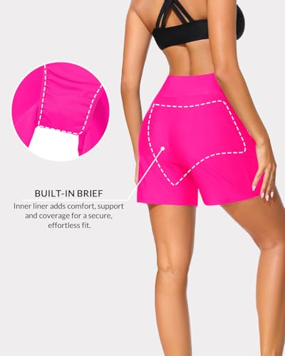 Image of Yonique Womens Swim Shorts Bathing Suits Bottoms Swimsuit Bottoms(Available in Plus)