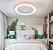Ventilatore da soffitto con illuminazione, luce a LED silenziosamente invisibile, dimmerabile con telecomando (rosa)