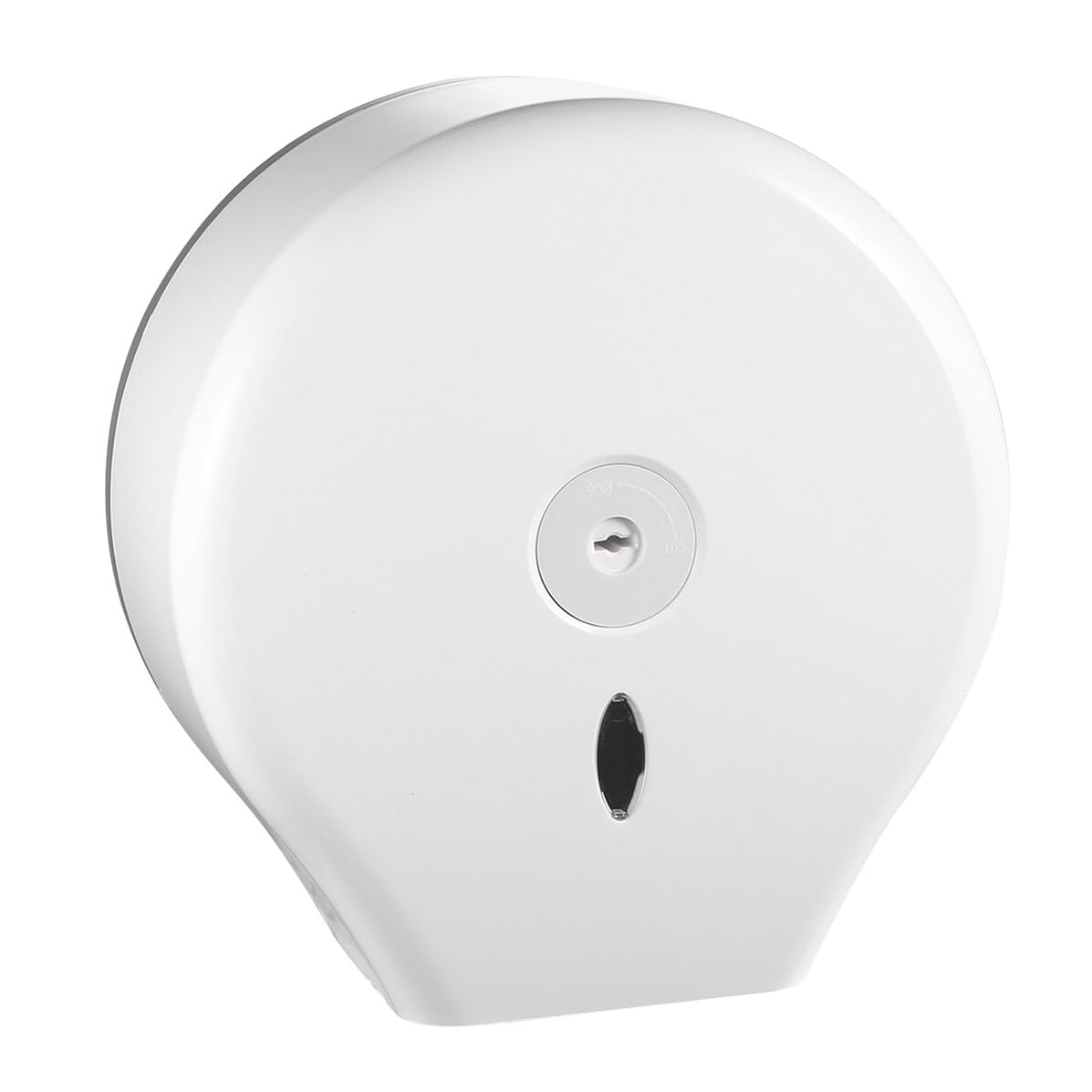 Dispenser Igienica Muro Bianco in Rotondo Carta Abs | Finestra Livello Carta, Dotato di Chiave, per Casa e Toilette, Stile Rotondo, Accessorio da Parete
