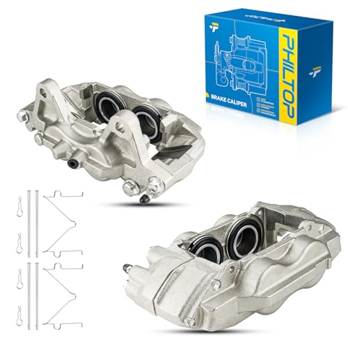 Image of PHILTOP Front Disc Brake Caliper Assembly Replacement For Toyota 4Runner 2003-2009, Lexus GX470 2003-2009, 2pcs Front Driver and Passenger Disc Brake Caliper Assembly with Bracket 19-P2766 19-P2767