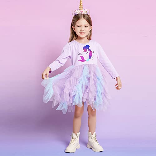 DXTON Toddler Girls Dresses Tutu Winter Long Sleeve Tutu Dress Party Dresses LH21112