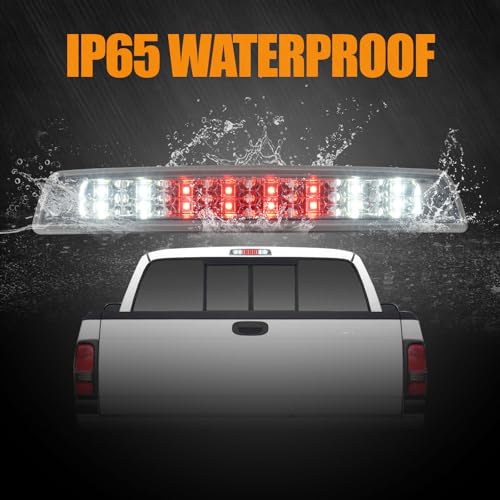 Image of Third 3rd Brake Light LED for 1994-2001 Dodge Ram 1500, High Mount Rear Brake Lights Assembly for 94-02 Ram 2500 3500, Waterproof Center Cab Cargo Lamp Stop Light (Chrome)