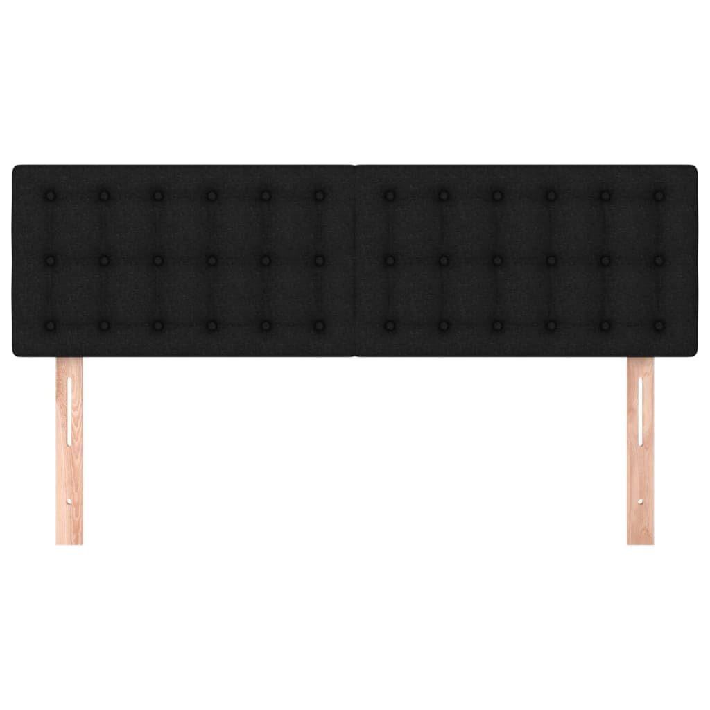 vidaXL Cabeceros Tela Negro 144x5x78/88 cm