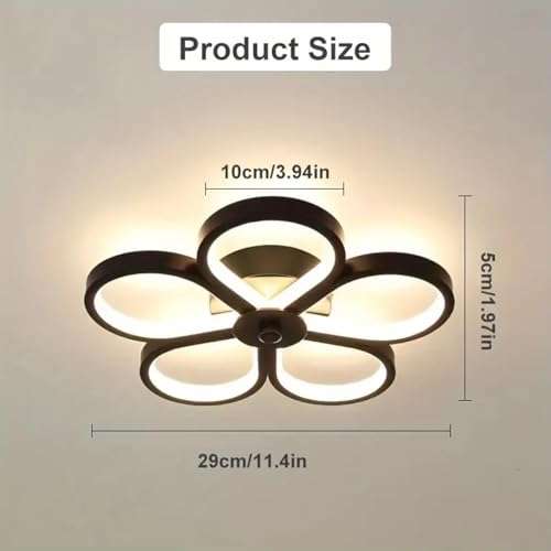 Image of Modern Dimmable LED Ceiling Light | Flush Mount Black Fixture with 3 Color Modes | Adjustable Brightness for Bedroom, Living Room & Dining Room (Ceiling Light (807))