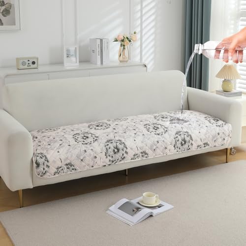Image of HOKIPO Printed Waterproof + Anti-Slip + Quick Dry Sofa Seat Mats, Dandelion Anchor Grey - Length 110cm (AR-5230-P6)