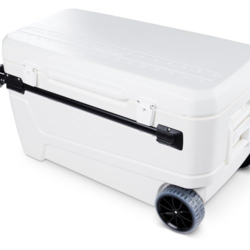 Igloo Glide 110 Qt Roller Cooler, White - image 8