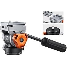 K&F CONCEPT Fluid Head, Silky-Smooth, Stable Tripod Fluid Head for pan and tilt,Arca Swiss-Compatible Fluid Head Mount, max Load 11 lbs/5kg FH-03