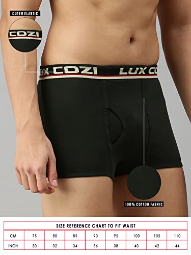 Image of Lux Cozi Bigshot Men's Cotton Semi Long Trunk (Pack of 3)