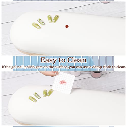 Arm Rest For Nails Professional Microfiber Leather Nail Arm Rest Cushion With Soft High-Density Sponge Solid Wood Table Non-Slip Manicure Hand Rest Stand Nail Supplies For Nail Techs (White) #TOP4