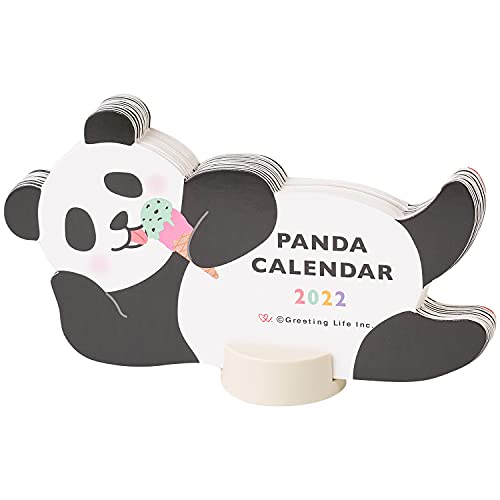 グリーティングライフ 2022年 カレンダー 卓上 アニマルダイカットカレンダー パンダ C-1369-ET