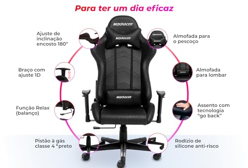 MAX RACER - Cadeira Gamer Aggressive - Poltronas Gamer de Aço, Cadeira Ergonômica para Jogos -Até 15