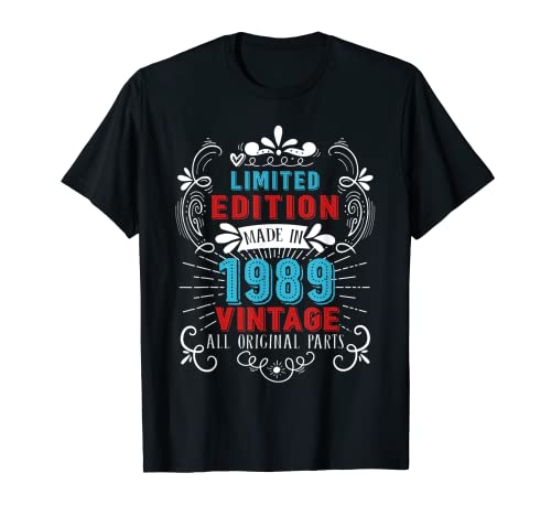 Edición limitada Hecho en 1989 Todas las piezas originales Vintage Camiseta