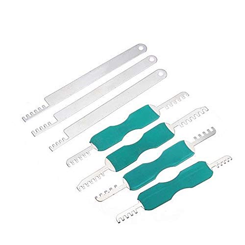 7 Stück Kamm Pick Edelstahl Schlosserwerkzeug Schlosserwerkzeug für Hausschlösser und Möbelschlösser