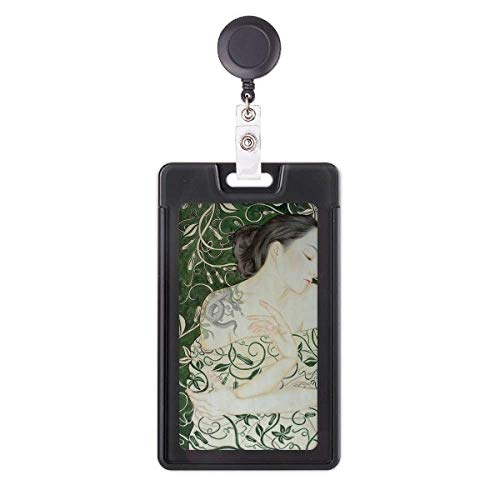 Porte-badge rétractable Beauty Vine style chinois aquarelle avec finitions soignées