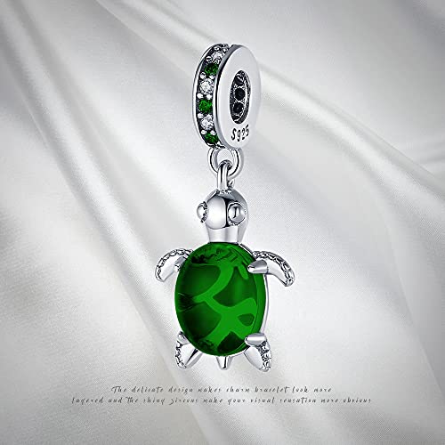Pandach Lucky Turtle Bead Charm Lucky Charms Fits Charms Bracelets For Woman-Inlaid With Silver Dangle Pendant Bead,Girl Jewelry Beads Gifts For Women Bracelet&Necklace… #TOP6