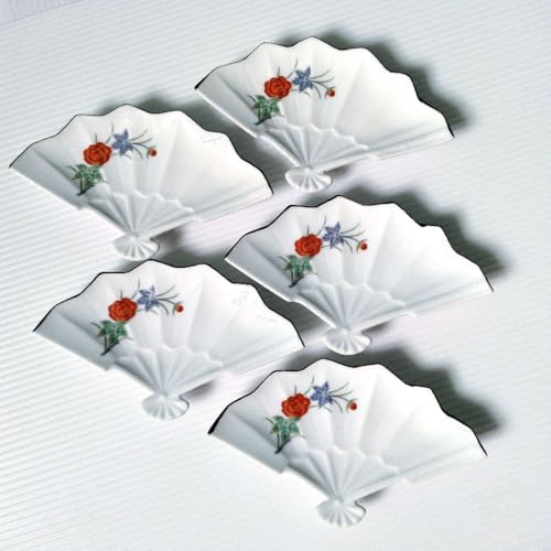 Arita Pottery Yazaemon Yazaemon Kiln Yaemon Koimari Fan-shaped Small Plate, Famous Dish, Delicacy Dish