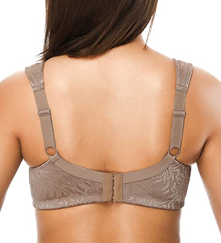 Zerobound Women's Minimizer Bras Comfort Cushion Strap Wirefree Full Coverage Large Bust Non-Padded Bra(Toffee,38Dd) #TOP3