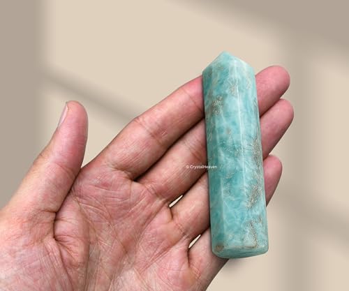 Image of Certified Caribbean Calcite Crystal Tower Obelisk Point For Chakra, Healing And Balancing - Aaa Grade Original Certified Gemstone Agate For Reiki Meditation Yoga Spiritual (3-4 Inches)