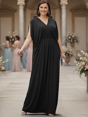 Image of KOH KOH Womens Long V-Neck Grecian Goddess Wedding Guest Maxi Dress Gown