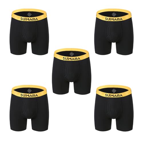 Long Leg Men Underwear Boxer Briefs Fly with Pouch No Ride Up Underpants for Men2