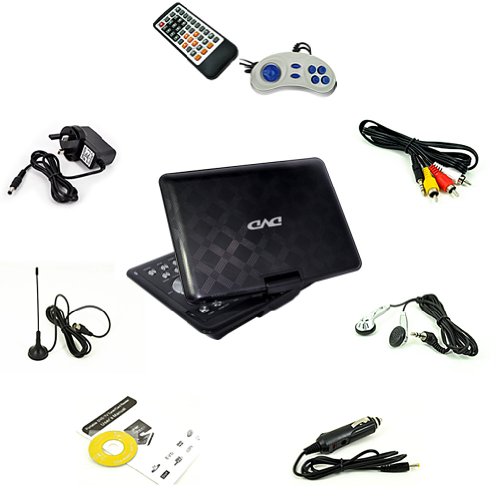 New Update Buyee 7-Inch Swivel Screen Handheld Portable DVD Player Remote Car Adapter DVD VCD Cd Sd Mp3 Mp4 USB TV Game in Car Car Adapter
