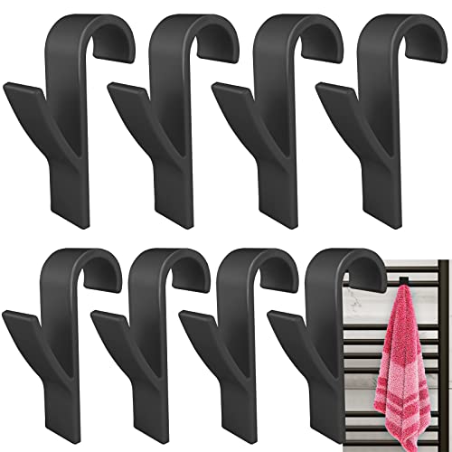 8 Pcs Crochet Radiateur Rond, Crochet à serviettes Blanc, Crochet Serviette Salle De Bain, Crochet Radiateur Seche Serviette, Patere Seche Serviette,Tous Les...