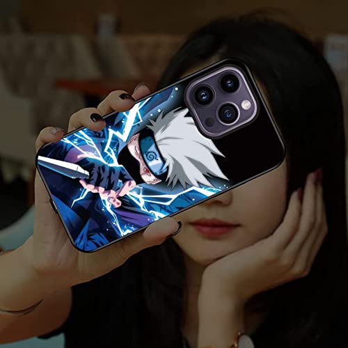 LED Light Up Case - for iPhone 14 Pro Max with Anime Naruto Comics Kakashi Sasuke Luminous Flash Phone Cases Accessories for Men (for iPhone 14 Pro Max, Kakashi)