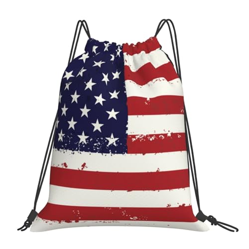 Usa Flag Unisex Drawstring Backpack Bag Sport Gym Travel Swim Sackpack