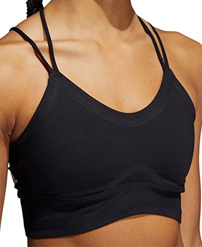 Brassière yoga adidas longue finis les frottements brassière noire femme