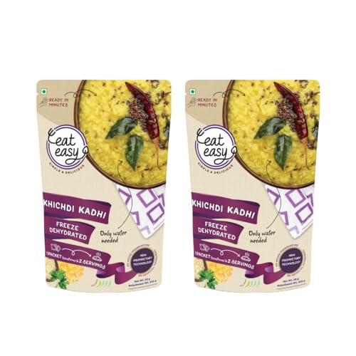 Image of Eat Easy Ready To Eat Khichdi Kadhi (Pack of 2), 95gm of 1 Pack, Instant Food, Indian Meal, Travel Food, No Preservatives, No Added Artificial Colours & Flavours, Just Add Water and Cook