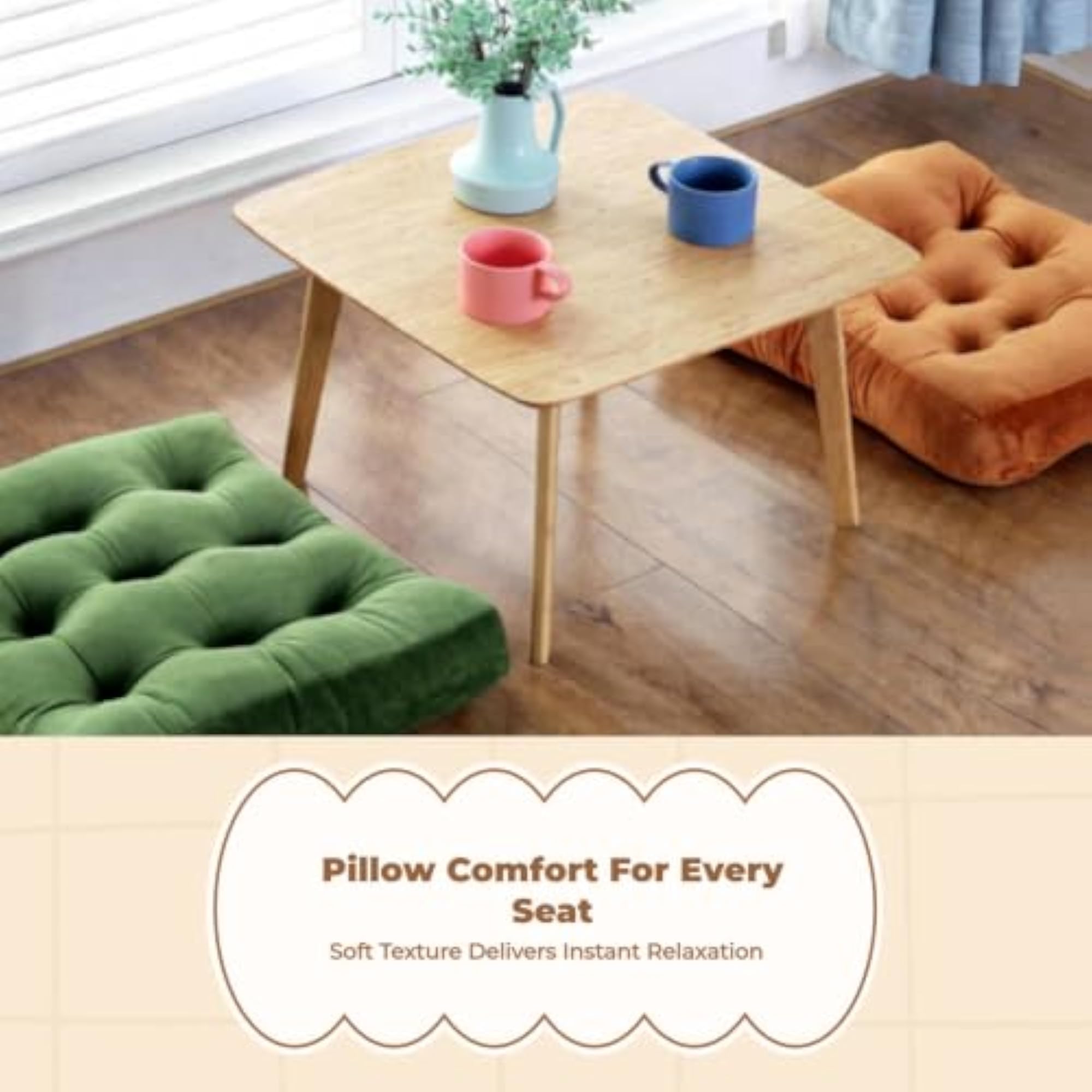 Plush Chair Pad, Non-Slip Light Gray 50x50cm