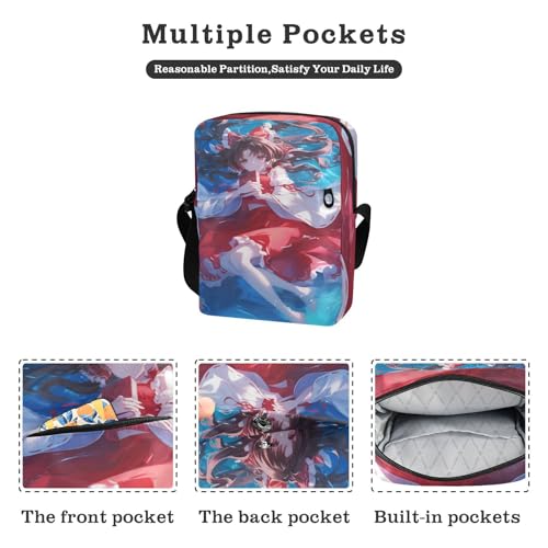 messenger bag crossbody cross body bag Ladies Shoulder Handbags Adjustable Strap for Outdoor Daily Outdoor Daily- Red Dress Anime Girl2