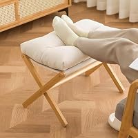bimiti Repose-pieds pliable en bambou ottomane pour canapé, repose-pieds en bois, siège pliable, tabouret à la
