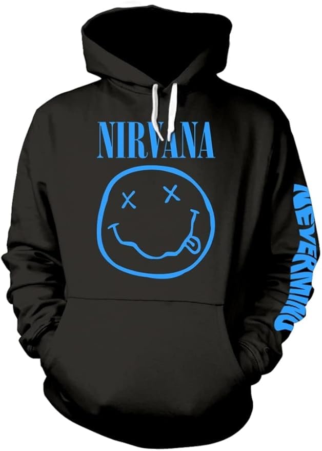 Nirvana 'Nevermind Smile' (Black) Pull Over Hoodie (Large)