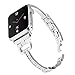 Mtozon Bling Bands Compatible with Apple Watch 41mm iWatch series 8/7, 40mm Series 6/5/4/SE, 38mm Series 3/2/1, Women Rhinestone Bracelet Dressy Metal Wristband, Silver