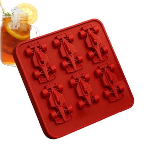 Moldes Para Hielo: Bandeja De Hielo Para Cubitos De Silicona De 6 Orificios, Herramienta Para Hornear De Fácil Liberación, Molde Creativo Con Forma De Auto De, Diseño Flexible Seguro Para Cong