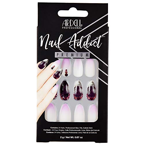 Ardell Nail Addict Artificial Nail Set, Marble Purple Ombre