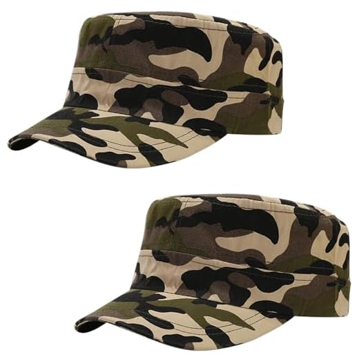 2 Pièces Camouflage Jungle Casquette de Baseball Homme Femme Plat Classic Vintage Armée Militaire Cadet Style Coton Cap Hat Réglable