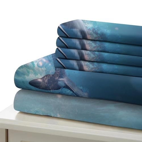 Housse de couette imprimé créatures aquatiques design 3D réaliste