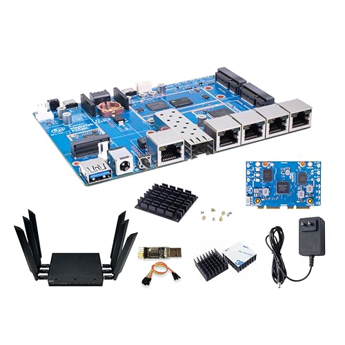 Image of Banana Pi BPI-R4 Lite WiFi 7 Router Dev Board Kit OpenWRT - MediaTek MT7987A SoC - 2GB DDR4 RAM 8GB eMMC, 1x 2.5G SFP RJ45 WAN, 4X GbE Gigabit Ethernet for NAS Smart Home Gateway (2GB, Bundle3)